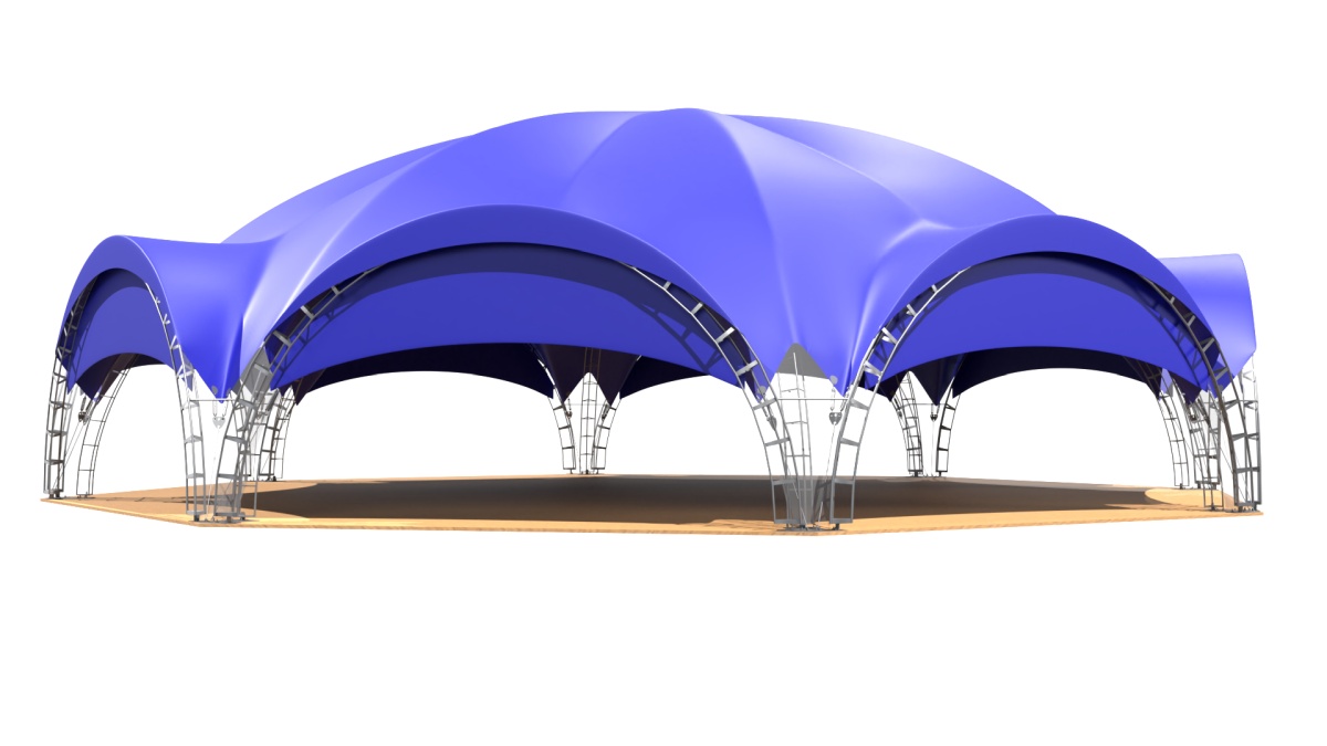 Арочный шатер октагональ 26х24 (460 м²)