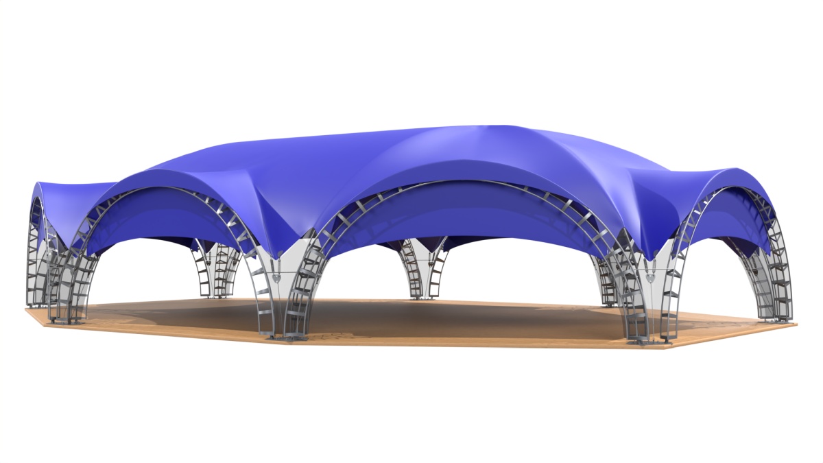 РусТент - Арочный шатер гексагональ 21,7х15,6 (287 м²)