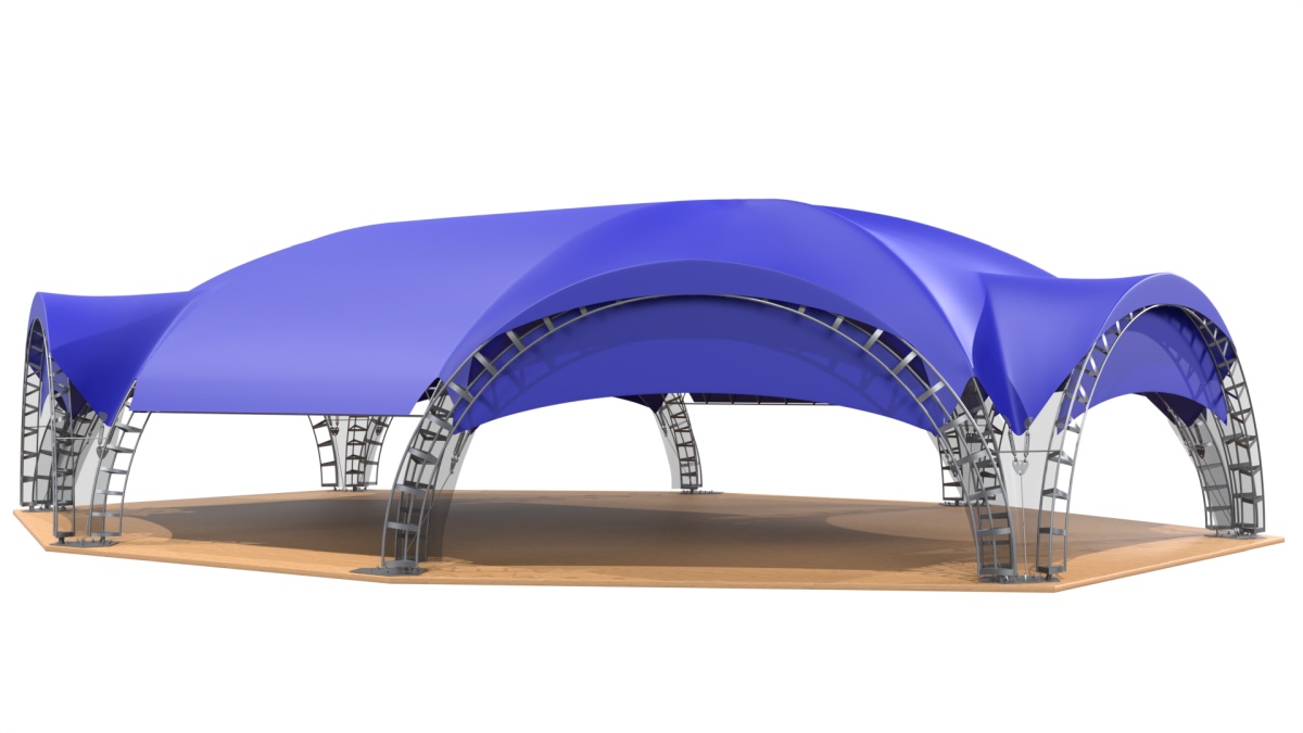 Арочный шатер гексагональ 18,7х15,6 (241 м²)