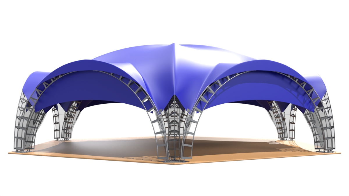 Арочный шатер гексагональ 15х13 (163 м²)