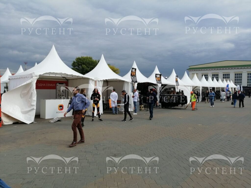 Примеры установленных шатров пагода