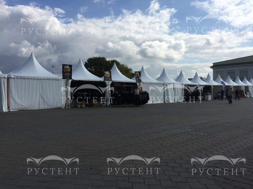 Примеры установленных шатров пагода