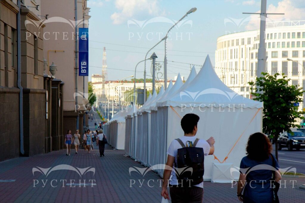 Примеры установленных шатров пагода