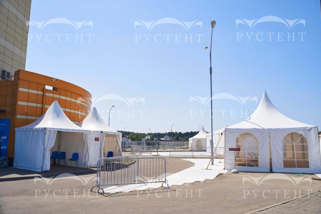 Примеры установленных шатров пагода