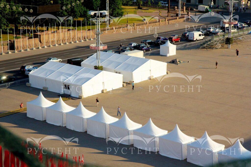 Примеры установленных шатров пагода