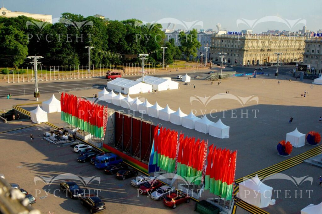 Примеры установленных шатров пагода