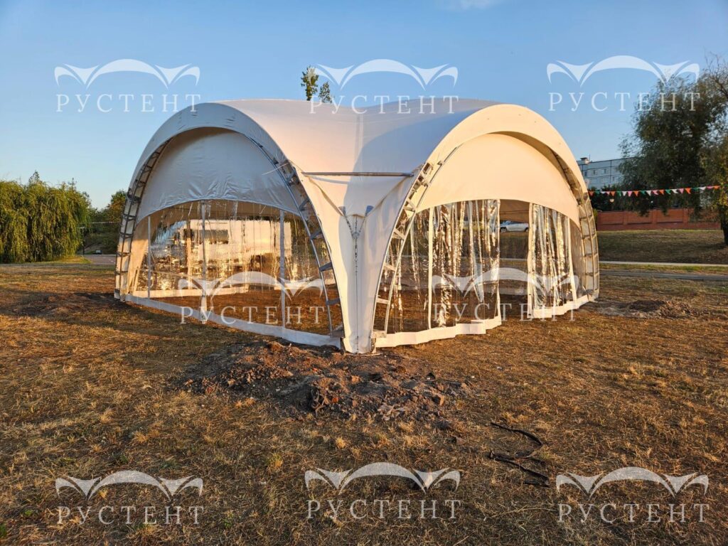 Примеры установленных арочных шатров