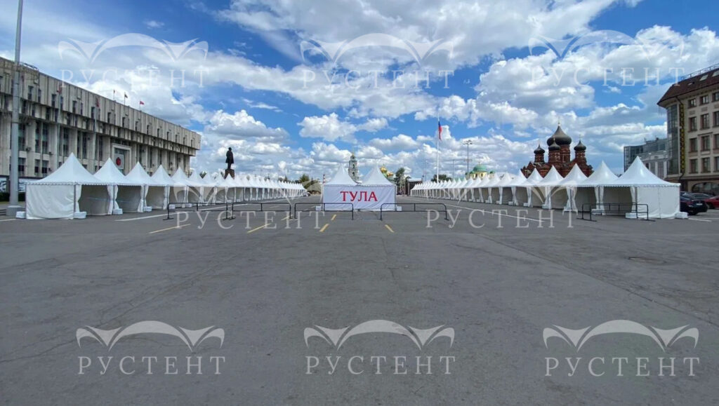 Примеры установленных шатров пагода