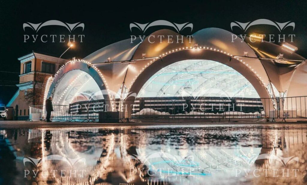 Примеры установленных арочных шатров