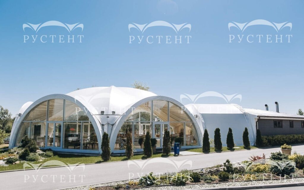 Примеры установленных арочных шатров