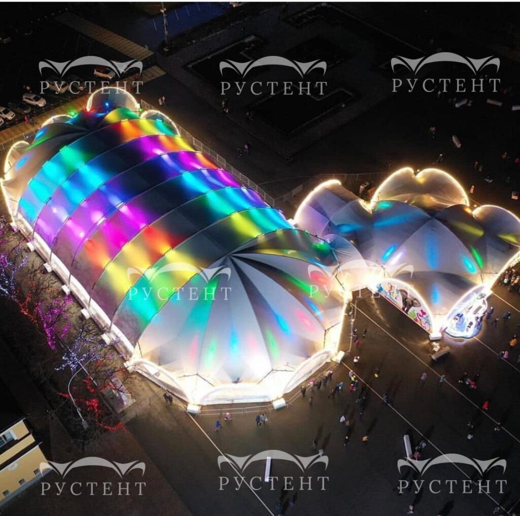 Примеры установленных арочных шатров