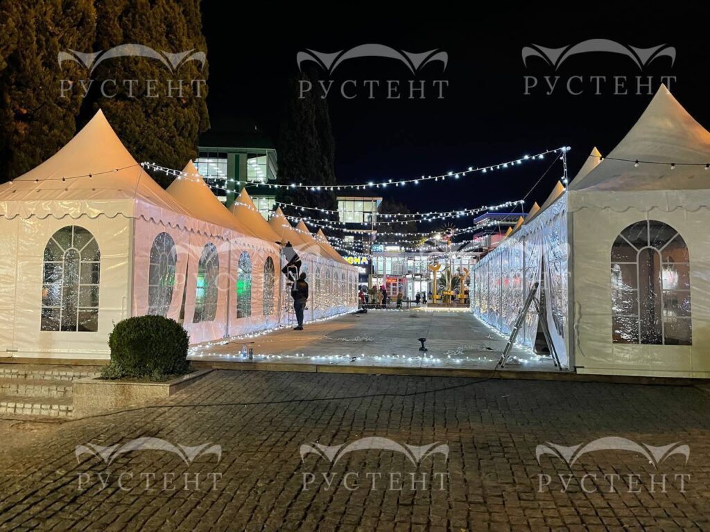 Примеры установленных шатров пагода