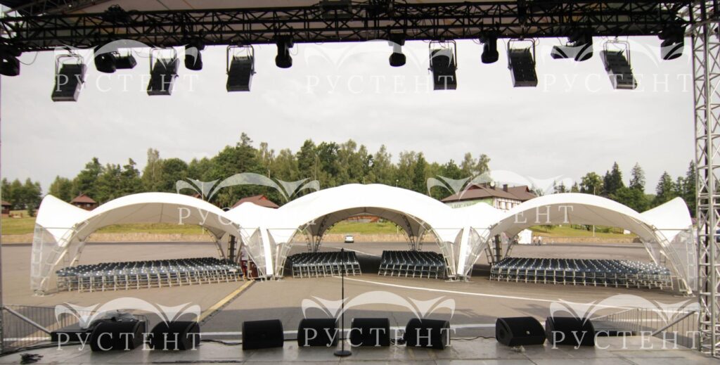 Примеры установленных арочных шатров