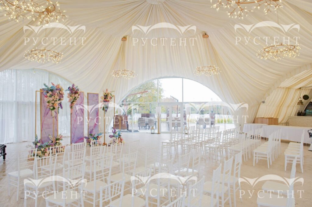 Примеры установленных арочных шатров