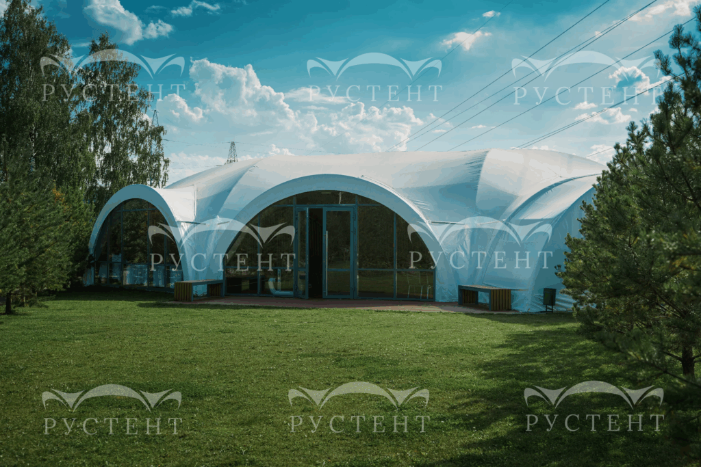 Примеры установленных гексагональных шатров