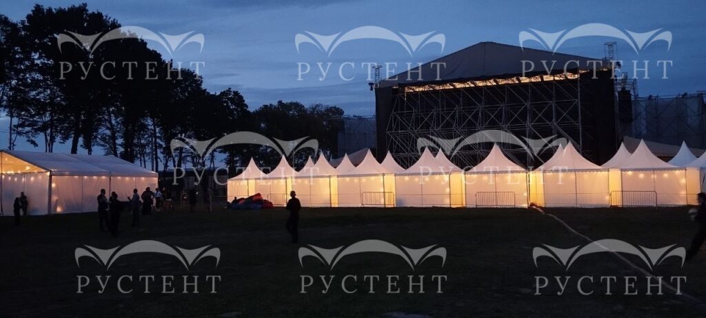 Примеры установленных шатров пагода