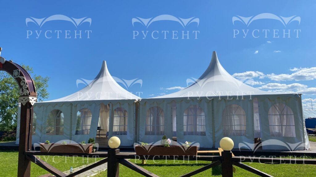 Примеры установленных шатров пагода