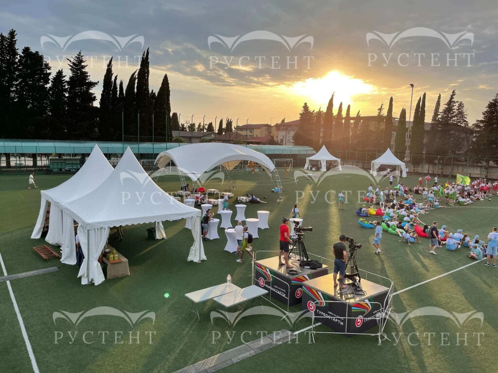 Примеры установленных шатров пагода