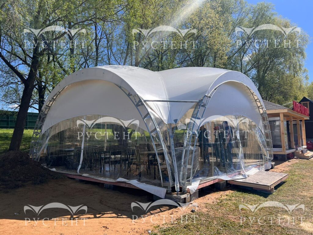 Примеры установленных арочных шатров