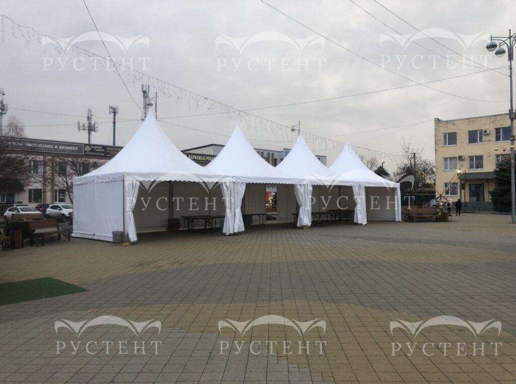 Примеры установленных шатров пагода