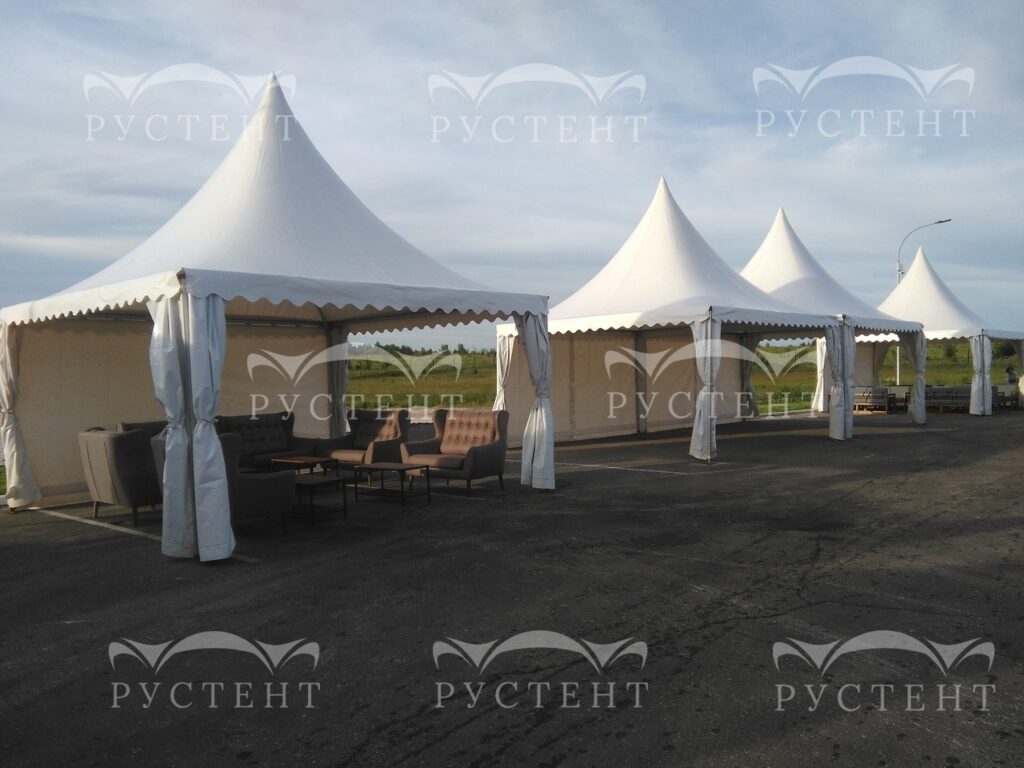 Примеры установленных шатров пагода