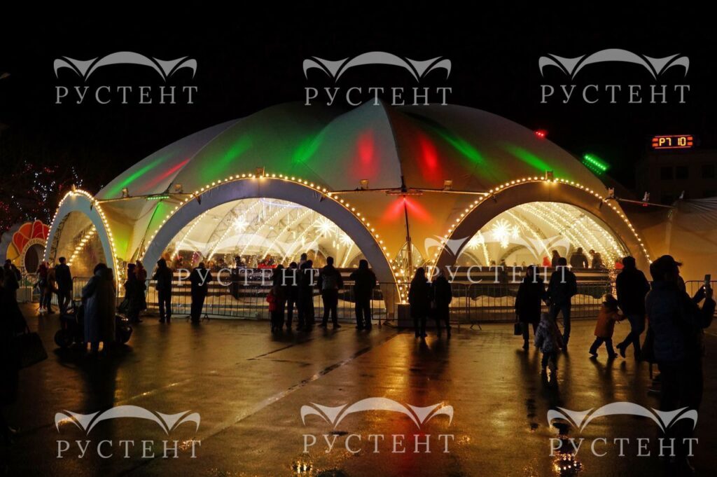 Примеры установленных арочных шатров