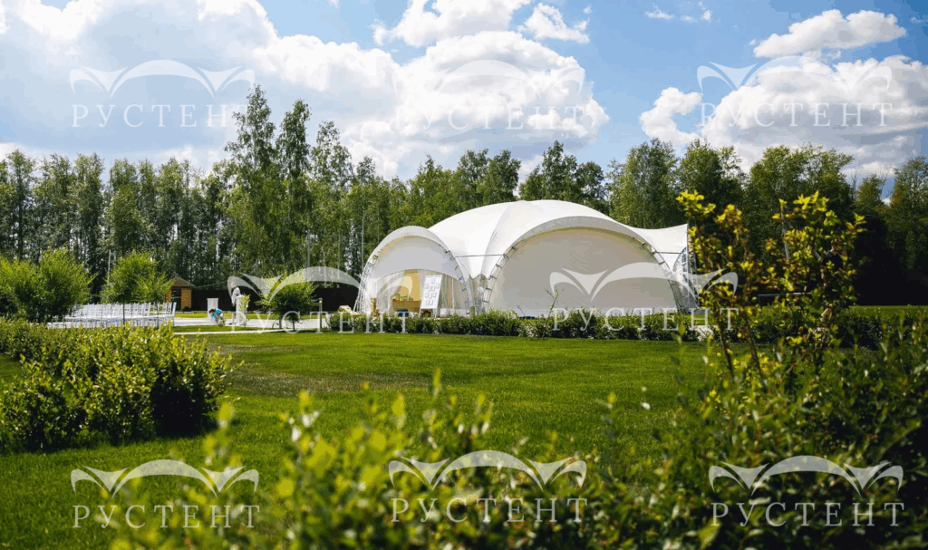 Примеры установленных арочных шатров