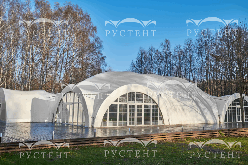 Примеры установленных арочных шатров