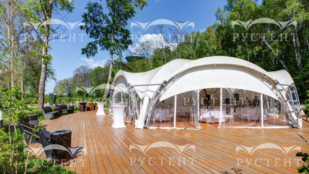 Примеры установленных арочных шатров