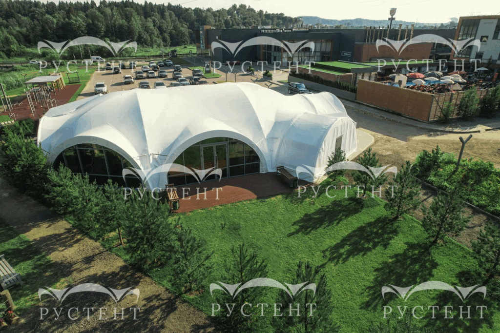 Примеры установленных арочных шатров