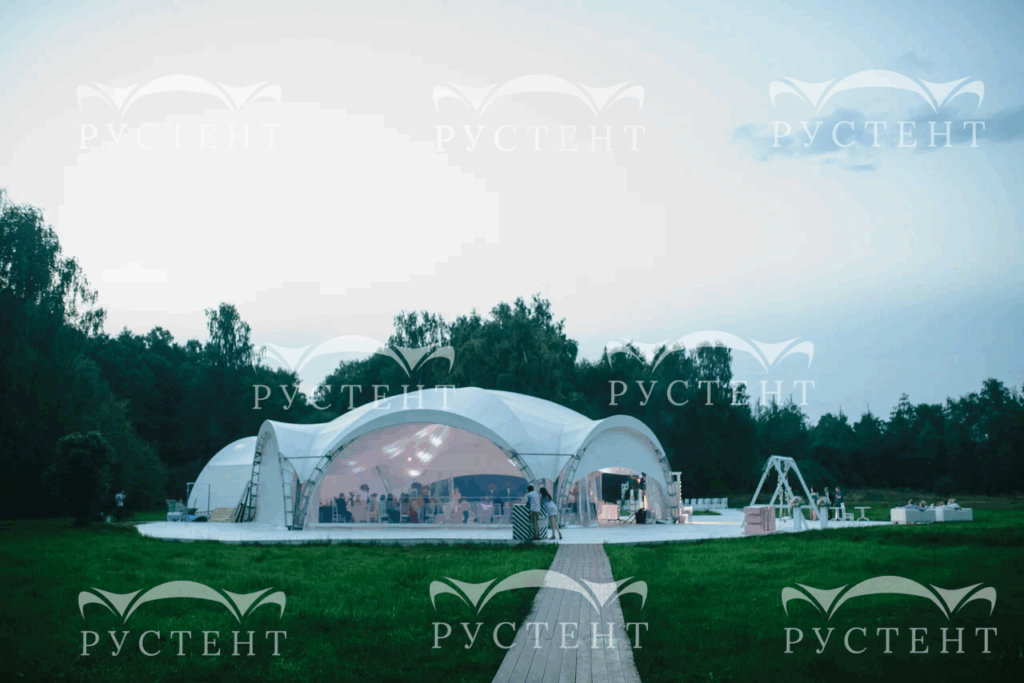 Примеры установленных арочных шатров