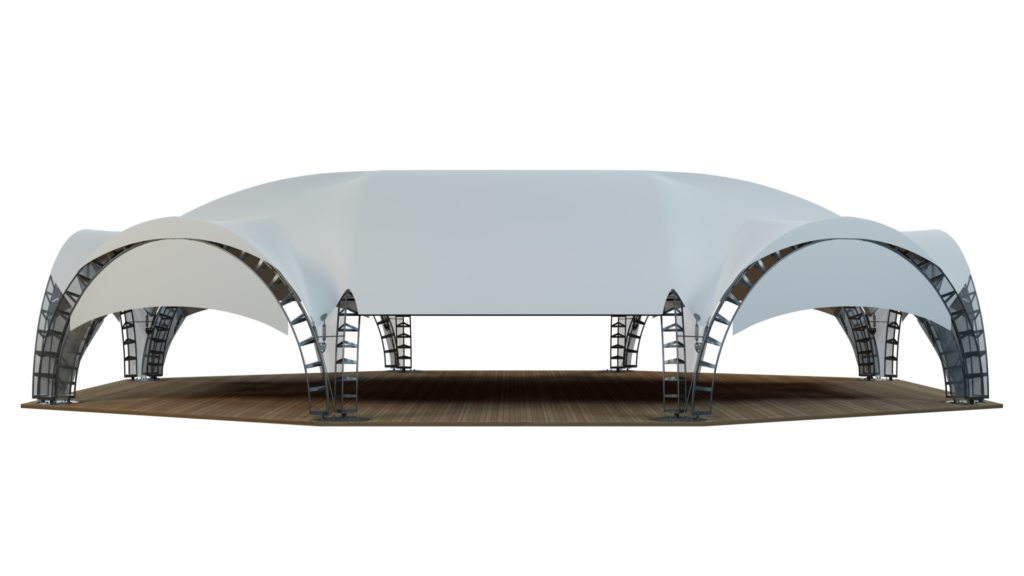 Гексагональный шатер 18х15 – 241 м²