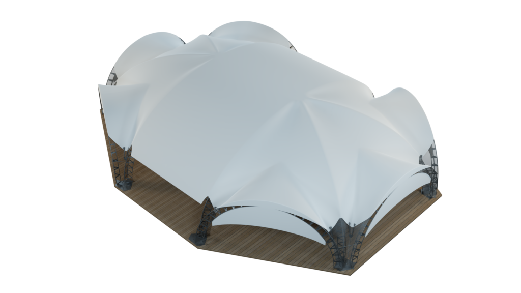 Гексагональный шатер 18х15 – 241 м²